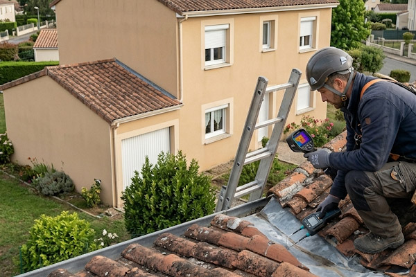 Artisan couvreur pour détection et réparation de fuite de toiture